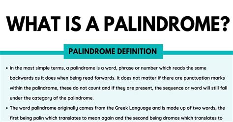palindrome .